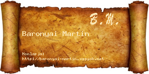 Baronyai Martin névjegykártya